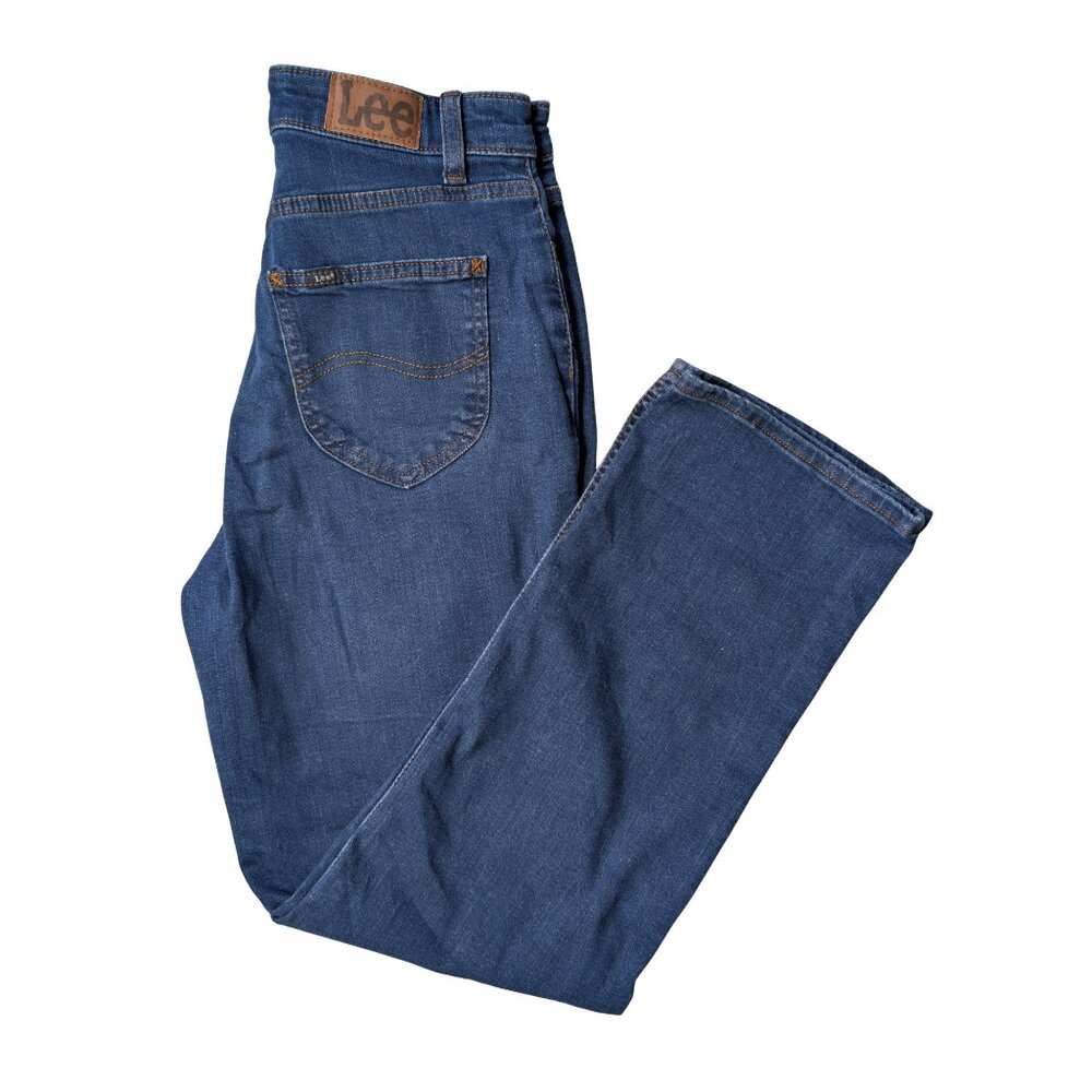 Lee Heritage High Rise Straight Leg Jeans 10 Vintage Wash Western Y2K EUC